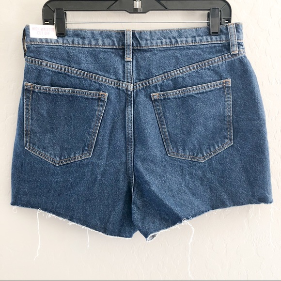 PINK VS High Rise Cut Jean Shorts Blue Wash 31 - Picture 5 of 5